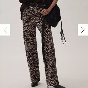 Reformation Black and Tan Animal Print Pants